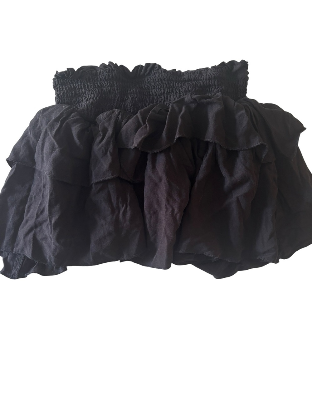 Katie J NYC Girls Black Ruffle Tiered Mini Skirt